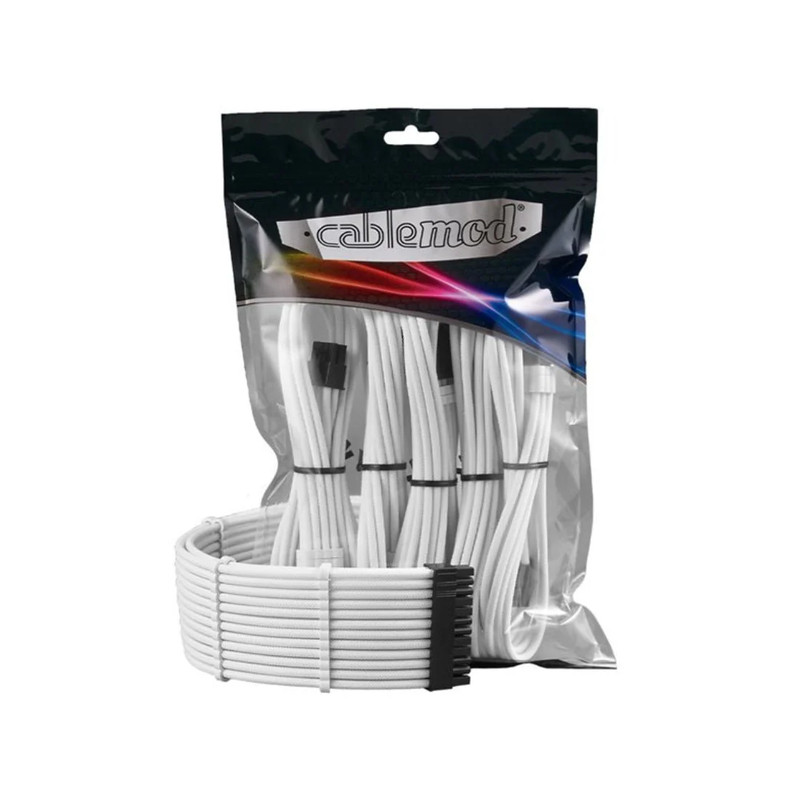 CableMod Pro ModMesh Sleeved 12VHPWR StealthSense Cable Extension Kit (White, 16-pin to Triple 8-pin) - كابل